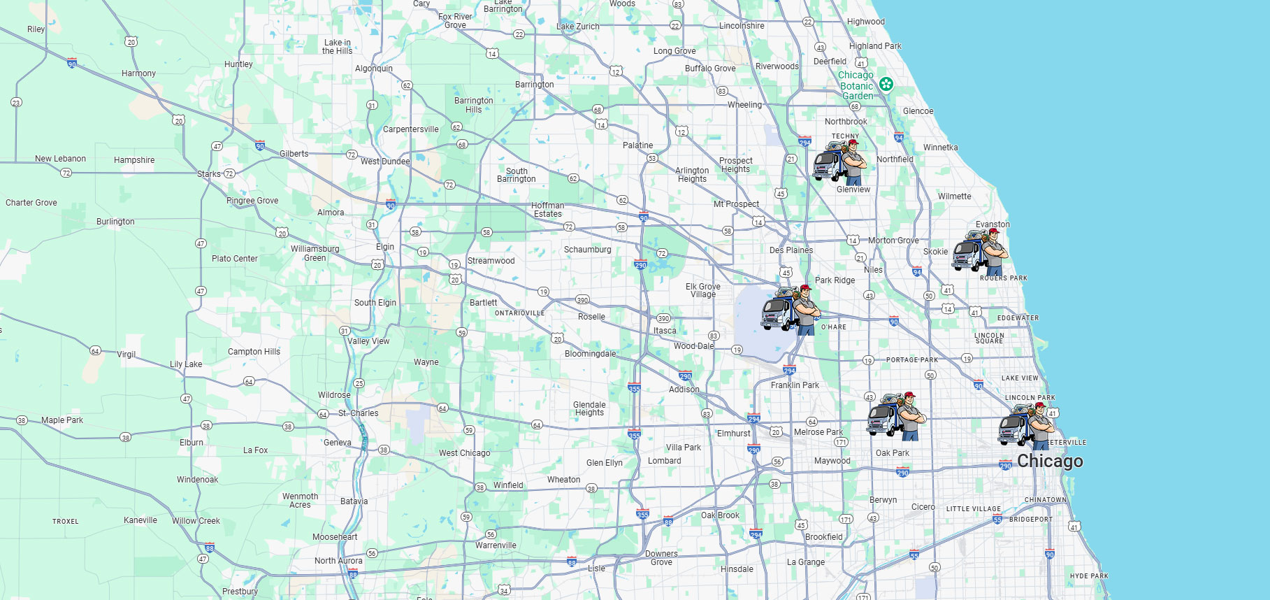 606 Junk service areas covering Chicago and surrounding neighborhoods